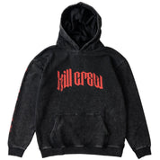 OVERSIZED LUX "LONE WOLF" HOODIE - BLACK / RED