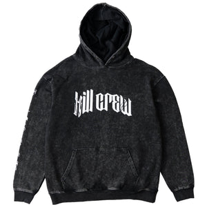 OVERSIZED LUX " LONE WOLF" HOODIE - BLACK / WHITE
