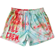 MUAY THAI SHORTS (MID THIGH CUT) TIE DYE - RED / GREEN