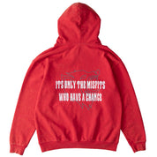 OVERSIZED LUX "MISFITS HAVE A CHANCE" HOODIE - RED