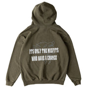 OVERSIZED LUX "MISFITS HAVE A CHANCE" HOODIE - OLIVE