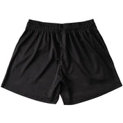 VENTED MESH SCRIPT SHORTS - BLACK / CREAM