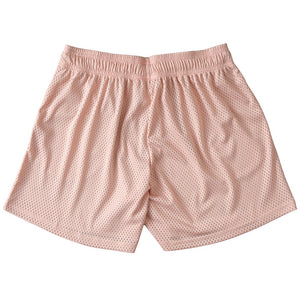 VENTED MESH SCRIPT SHORTS - ROSE / WHITE