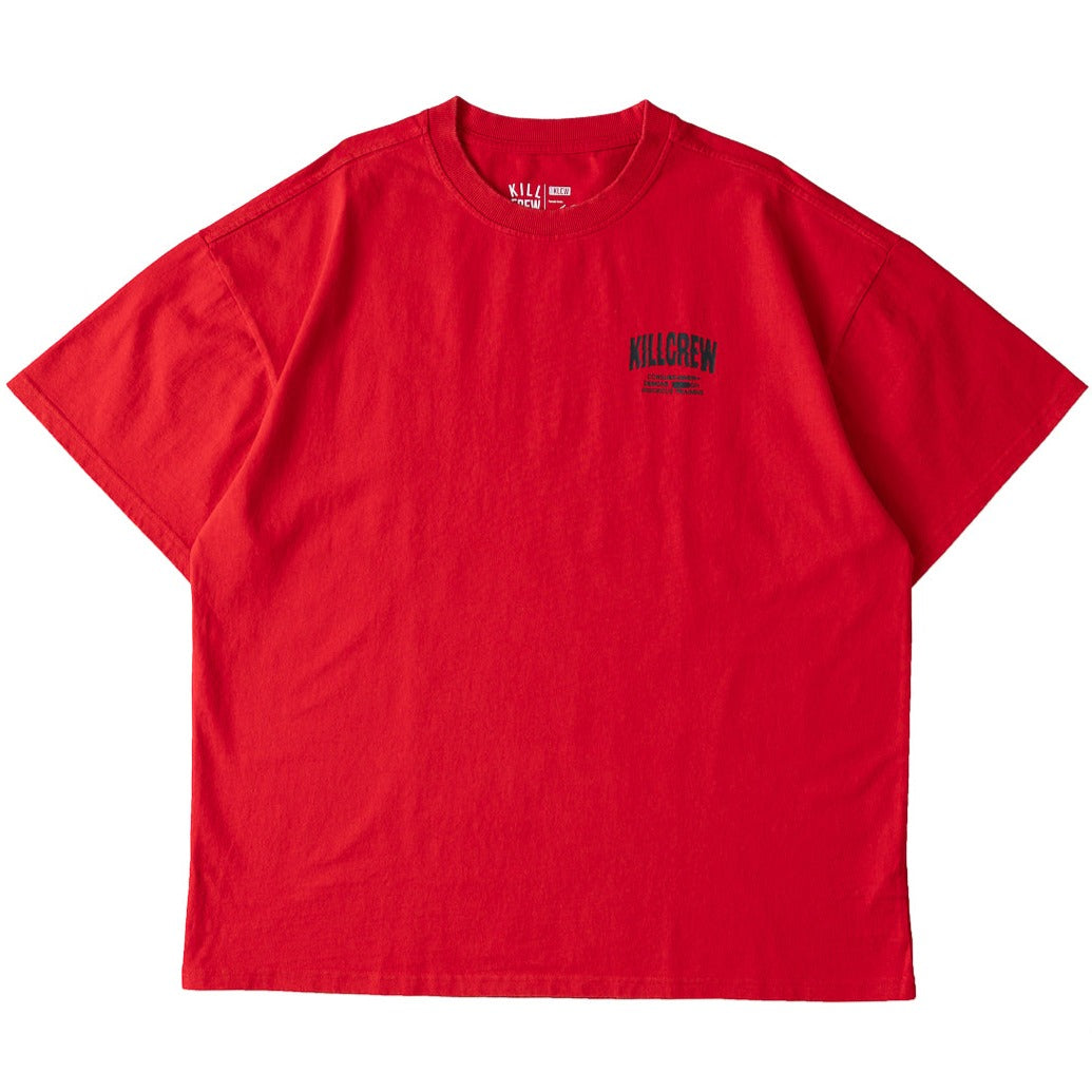 RELAXED FIT LUX CONQUER INNER DEMONS T-SHIRT - RED / WHITE