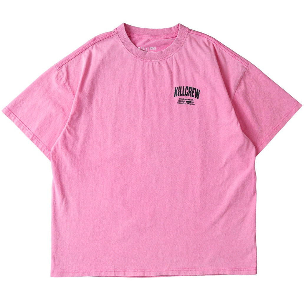 OVERSIZED LUX CONQUER INNER DEMONS T-SHIRT - PINK / WHITE