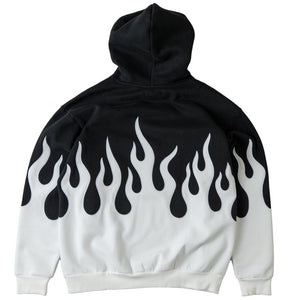 OVERSIZED PREMIUM HEATER HOODIE - BLACK / WHITE