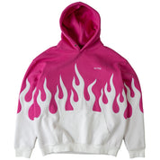 OVERSIZED PREMIUM HEATER HOODIE - PINK / WHITE