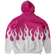 OVERSIZED PREMIUM HEATER HOODIE - PINK / WHITE