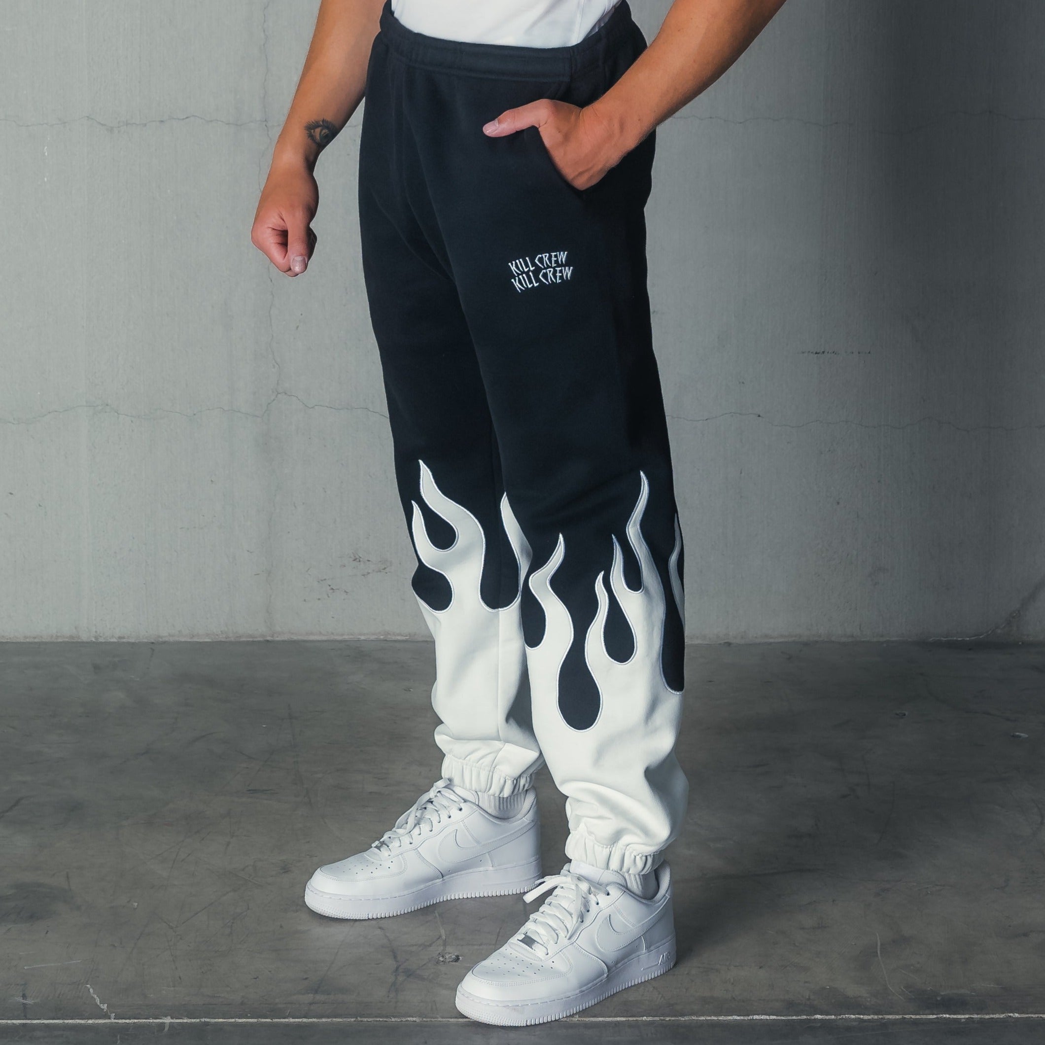 PREMIUM HEATER SWEATS - BLACK / WHITE