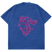 OVERSIZED WOLF T-SHIRT - BLUE