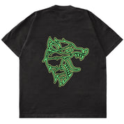 OVERSIZED WOLF T-SHIRT - BLACK / GREEN