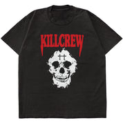 OVERSIZED "KILL CREW SKULL" T-SHIRT - BLACK / RED