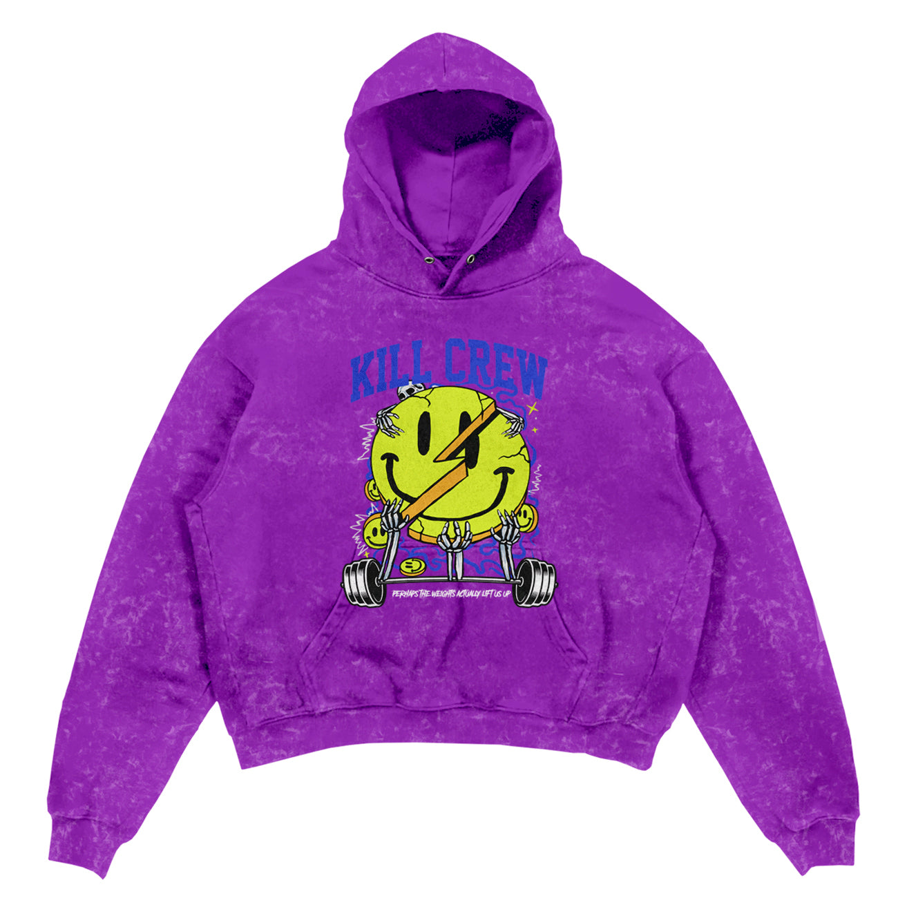 OVERSIZED LUX "WEIGHTS LIFT US UP" HOODIE - PURPLE