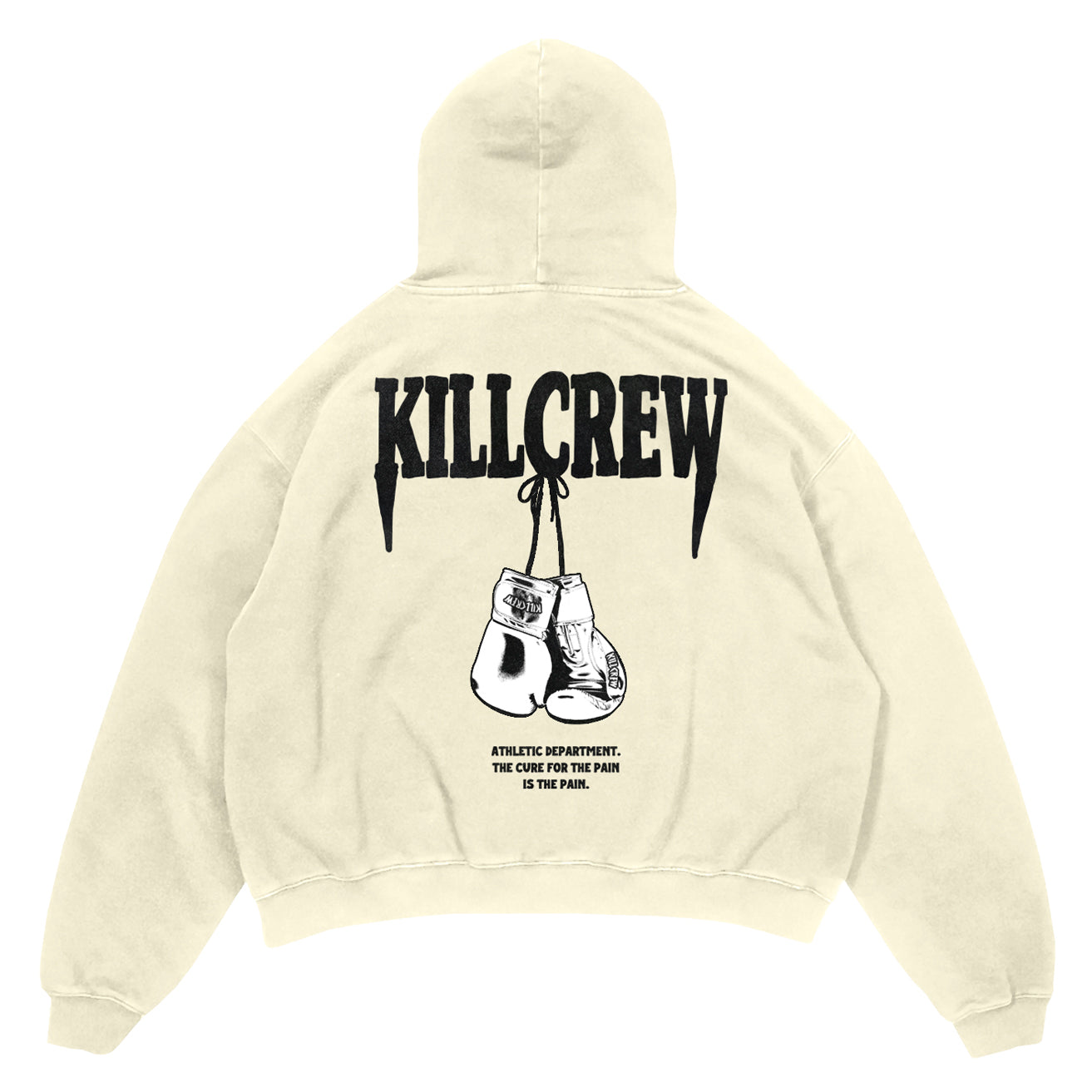 OVERSIZED LUX "ATHLETIC DEPARTMENT" HOODIE - CREAM