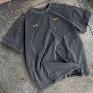 OVERSIZED LUX SCRIPT T-SHIRT - BLACK / YELLOW