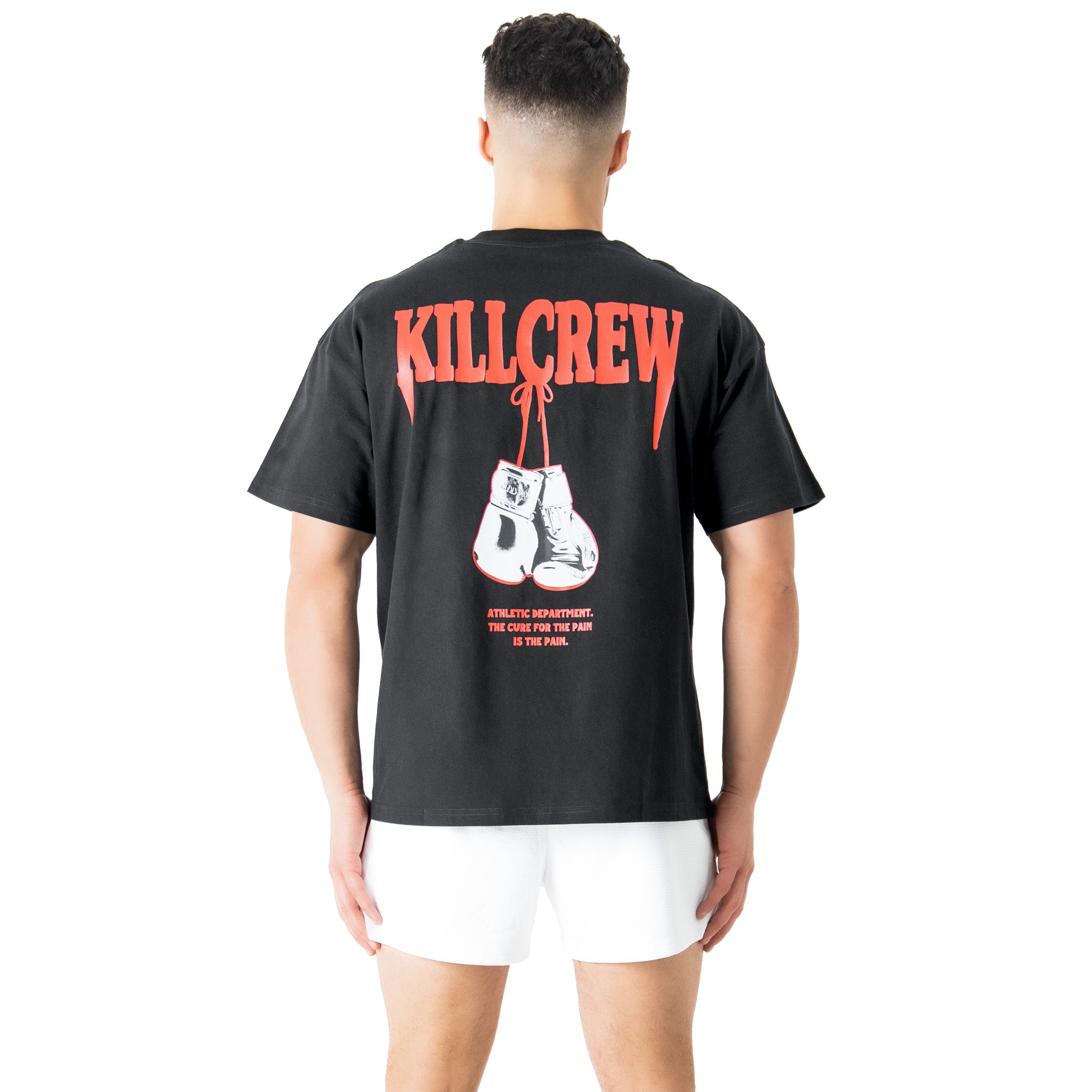 RELAXED FIT "ATHLETIC DEPARTMENT" T-SHIRT - BLACK
