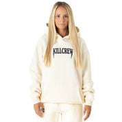 OVERSIZED LUX "ATHLETIC DEPARTMENT" HOODIE - CREAM