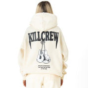 OVERSIZED LUX "ATHLETIC DEPARTMENT" HOODIE - CREAM