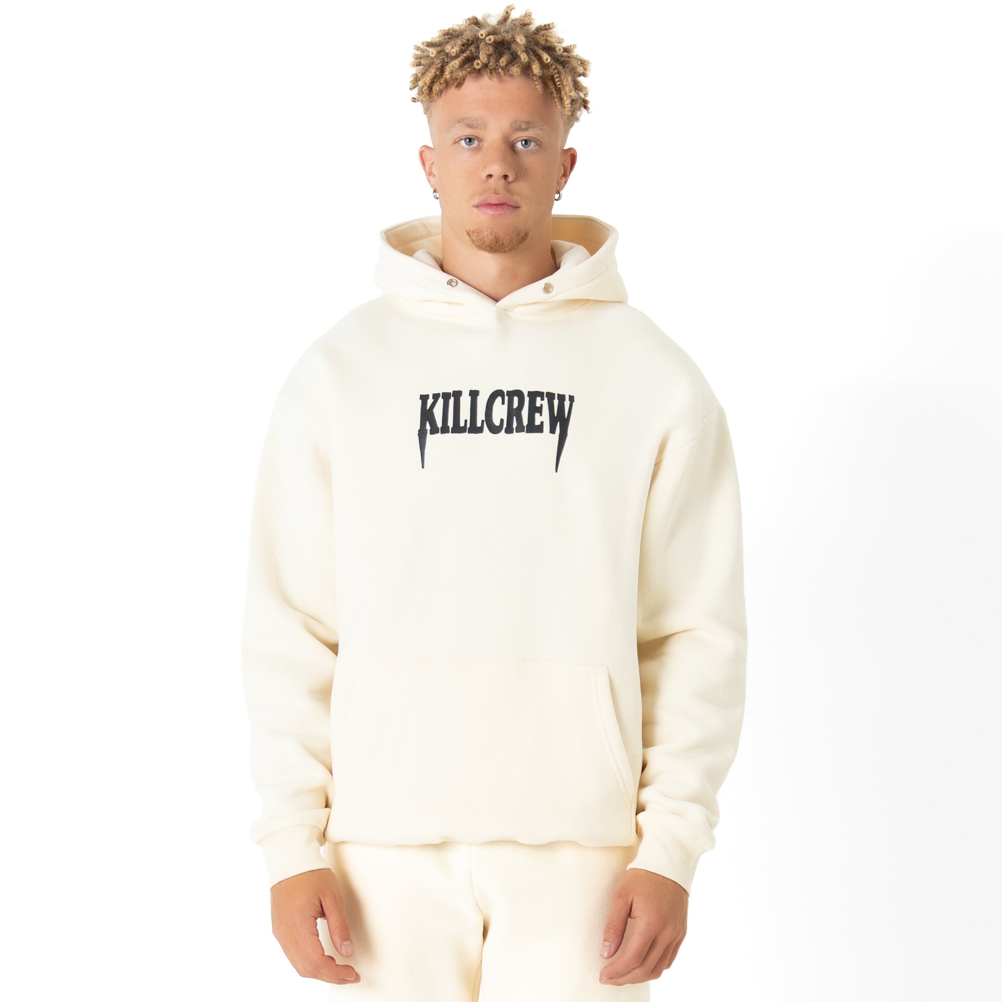 OVERSIZED LUX "ATHLETIC DEPARTMENT" HOODIE - CREAM
