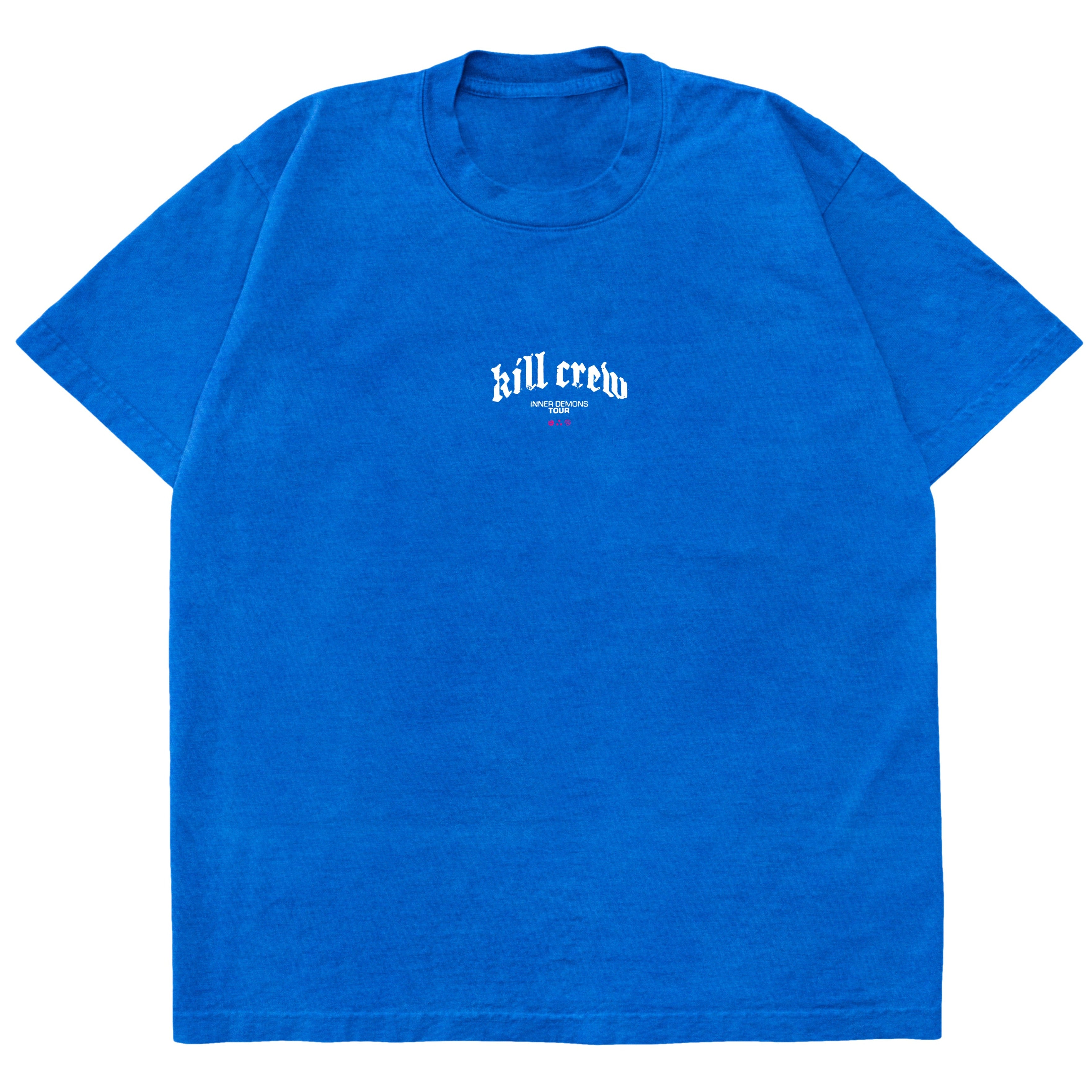 OVERSIZED INNER DEMONS TOUR T-SHIRT - BLUE / WHITE