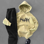 OVERSIZED LUX HOODIE "BUILT TO DESTROY" HOODIE - GREEN / BLACK