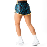 BANDANA FIGHT SHORTS - TEAL / GOLD