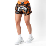 BANDANA FIGHT SHORTS - BLACK / ORANGE