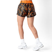 BANDANA FIGHT SHORTS - BLACK / ORANGE