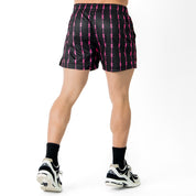 BARBWIRE MUAY THAI SHORTS (MID THIGH CUT) - BLACK / PINK