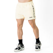 COTTON SHORTS (MID THIGH CUT) BARBWIRE - CREAM / BLACK