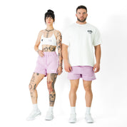 COTTON SHORTS (MID THIGH CUT) BARBWIRE - PINK / WHITE
