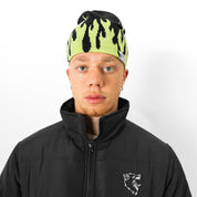 FLAME SKULL CAP BEANIE - BLACK / GREEN