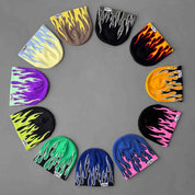 FLAME SKULL CAP BEANIE - BLACK / PINK