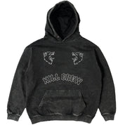 OVERSIZED LUX "TWO WOLVES" HOODIE - BLACK / WHITE
