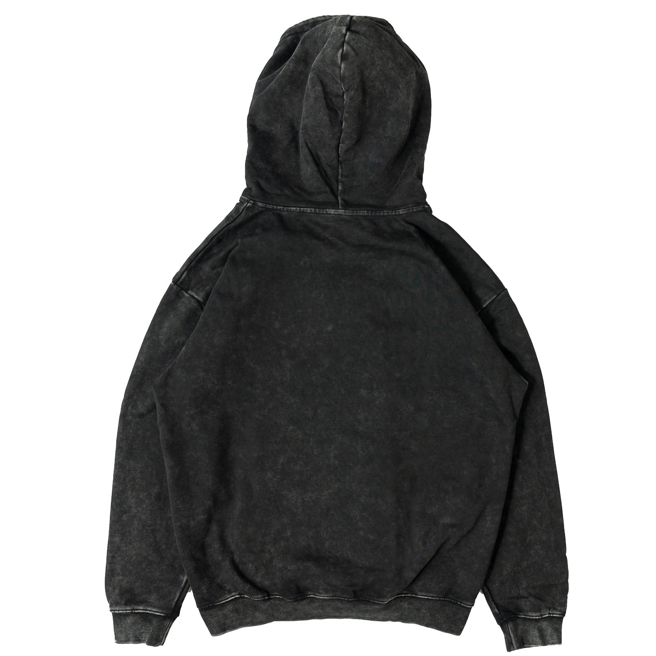 OVERSIZED LUX "TWO WOLVES" HOODIE - BLACK / WHITE
