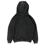OVERSIZED LUX "TWO WOLVES" HOODIE - BLACK / WHITE