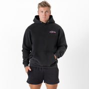 OVERSIZED LUX T-SHIRT "LOVE SEEING YOU HAPPY" - BLACK / PINK