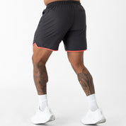 HYBRID TRAINING SHORT (7" INSEAM) - BLACK / RED