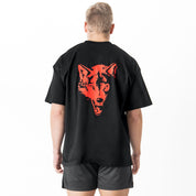 OVERSIZED "CLASSIC" T-SHIRT - BLACK / RED