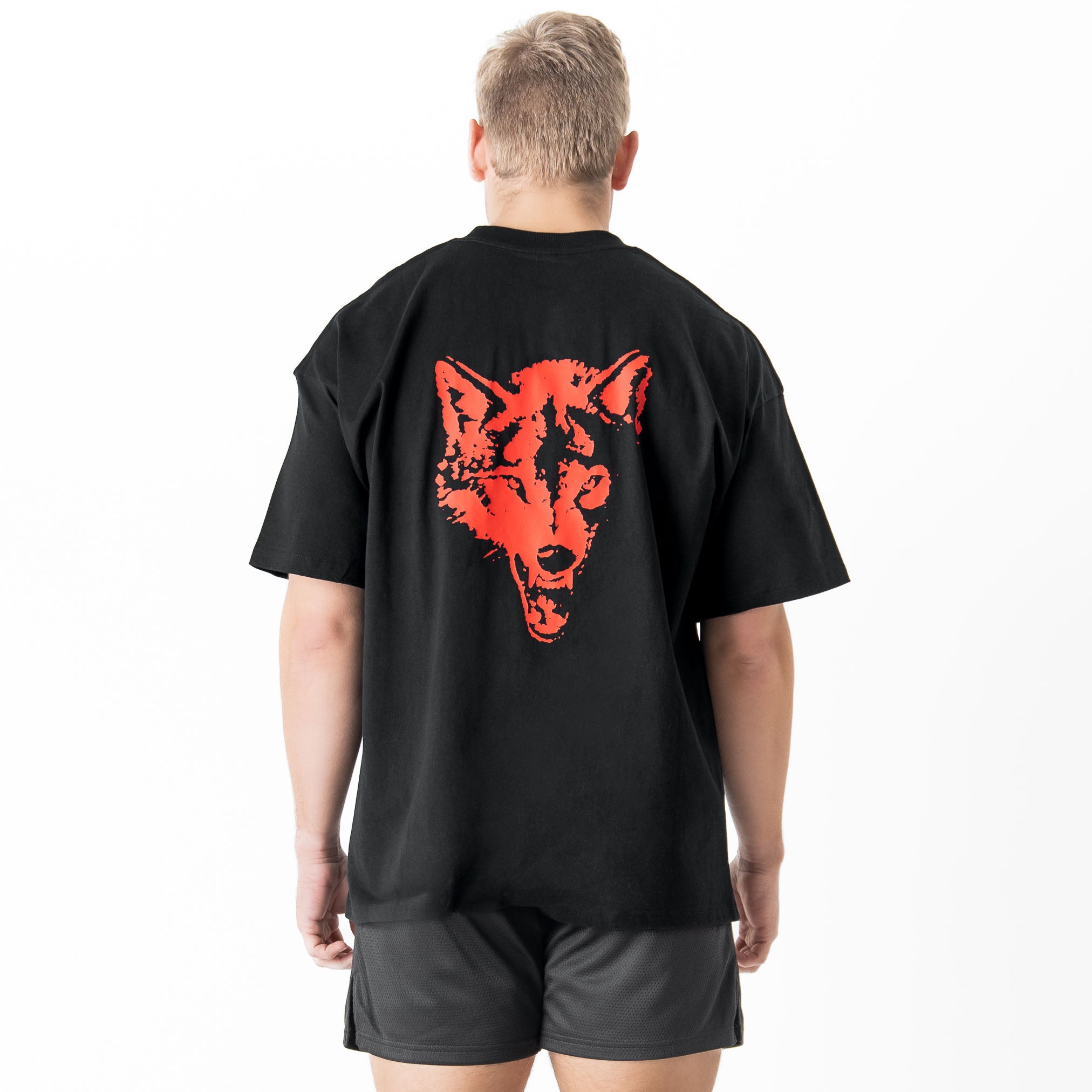 OVERSIZED "CLASSIC" T-SHIRT - BLACK / RED