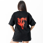 OVERSIZED "CLASSIC" T-SHIRT - BLACK / RED