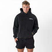 OVERSIZED LUX HOODIE "LOVE SEEING YOU HAPPY" - BLACK / WHITE