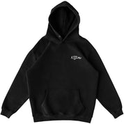 OVERSIZED LUX HOODIE "LOVE SEEING YOU HAPPY" - BLACK / WHITE