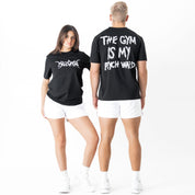 THE GYM IS MY PSYCH WARD T-SHIRT - BLACK / WHITE
