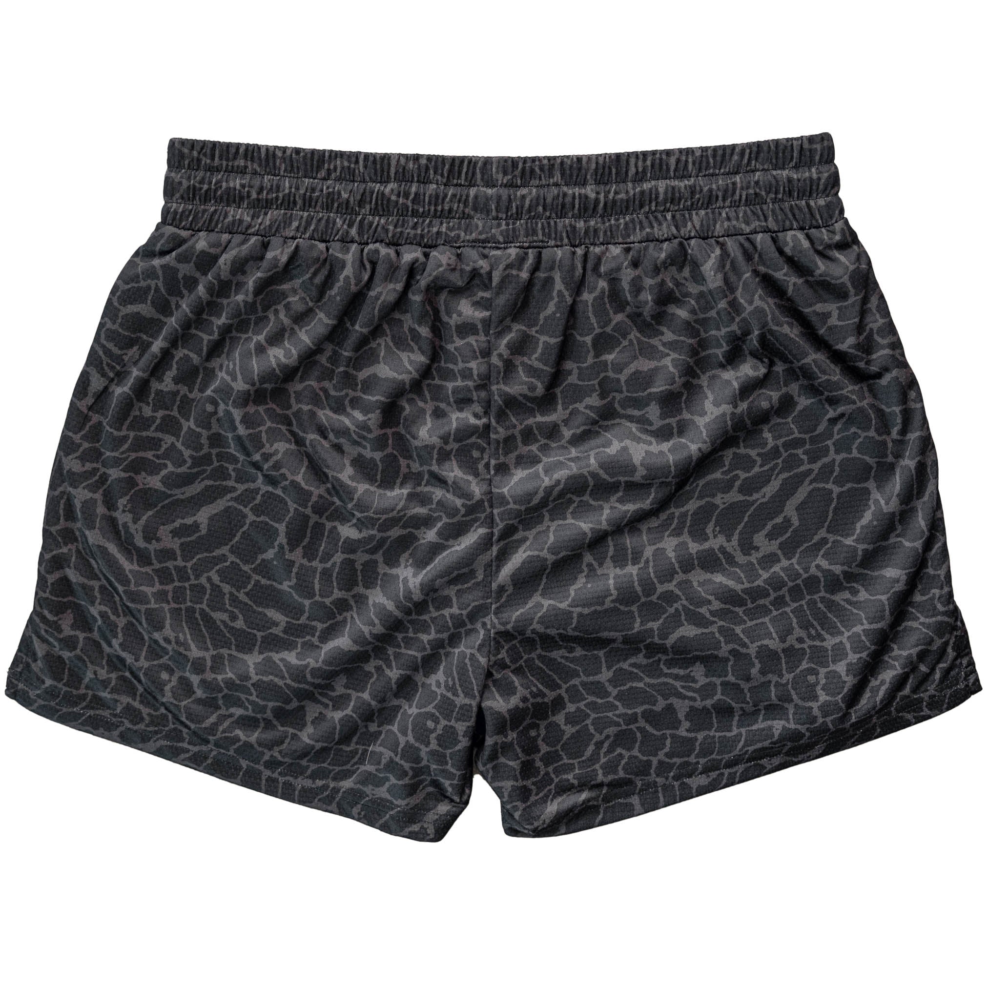 MUAY THAI SHORTS (MID THIGH CUT) - BLACK CROCODILE