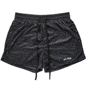 MUAY THAI SHORTS (MID THIGH CUT) - BLACK CROCODILE