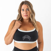 COLOR BLOCK SPORTS BRA - BLACK