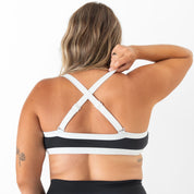 COLOR BLOCK SPORTS BRA - BLACK