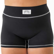 MID RISE COLOR BLOCK BIKER SHORT - BLACK