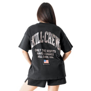 RELAXED FIT NATURAL COTTON CHROME T-SHIRT - BLACKOUT